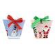 Emartbuy Set of 96 Christmas Candy Boxes, Treat Box, Goody Box Gift Box With Ribbon, 2 Designs - 6 pcs per design Size - 12 cm x 6 cm x 10 cm