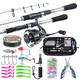 Matymats 2.7M/8.85FT Fishing Rod and Reel Combo - Travel Fishing Rod with Spinning Reel, Fishing Line, Fishing Lures Kit, Portable Fishing Rod Kit with Rod Case, Fishing Gifts for Men Women Father