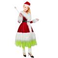 Varuotu Christmas Costumes for Women Adult Santa Dress Mrs Claus Costume with Belt Christmas Cosplay Costume Props