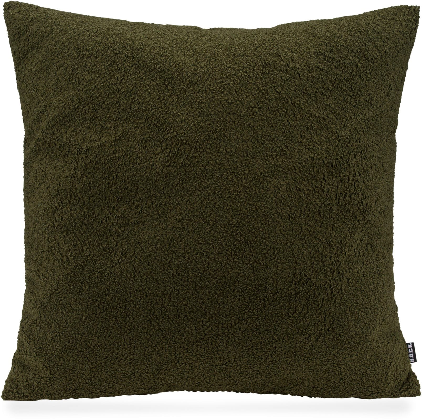 Dekokissen H.O.C.K. "Fino", grün (dunkelgrün, unifarben), B:60cm H:10cm L:60cm, Obermaterial: 100% Polyester. Füllung: 100% Polyester, Dekokissen_Sitzkissen_Kissenhüllen, Teddy-Plüsch, wärmend, inkl. Füllung, Bezug mit Reißverschluss Image
