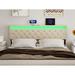 Brayden Studio® Bertwald Headboard w/ 2 Usb Ports & Led Lights - Adjustable Height Upholstered/Metal/Linen in Brown | 74 W in | Wayfair