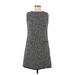 Elie Tahari Casual Dress - Shift: Black Grid Dresses - Women's Size 6