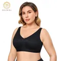 Soutien-gorge en coton sans fil pour femmes grande taille sommeil confortable couverture complète