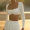 2024 Nude Pad Women Spandex Long Sleeve Yoga Shirts Workout Athletic Bra Fitness Gym Workout Anti