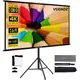 VEIDADZ Projector Screen With Stand Foldable White Wrinkle-Free 60-120 inch 16:9 Screen With Bag for