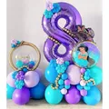 22Pcs Disney Aladdin Jasmine Princess Foil Balloon Girl Birthday Party Decoration Baby Shower Kid