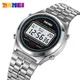 SKMEI Luxury Stainless Steel Back Light Display Stopwatch Digital Sport Watches Men Waterproof Date