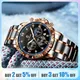 GLENAW 2023 New Men Automatic Quartz Watch For Men Top Brand Military Sport Chronograph Stainless