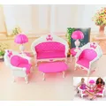 NK 1 Set Princess Fashion Living Room Accessories Plastic Furniture Noble Sofa Couch Desk Lamp For