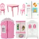 NK 1 Set Doll Accessories Fashion Closet Modern Table Fridge Wardrobe For Barbie Furniture Dining