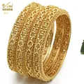 ﻿ANIID Bangles For Women Indian Jewelry Gold Color Bracelets Dubai Designer Wholesale African Brand