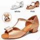 New Pink White Satin Bow Girls bambini/bambini/bambini sala da ballo Tango Salsa scarpe da ballo