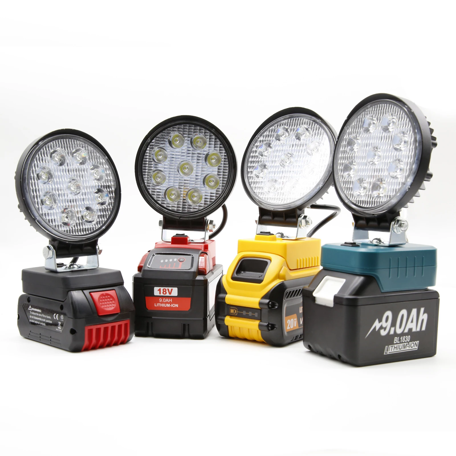Für Makita/Dewalt/Milwaukee/Bosch 18V Li-Ion Batterie LED Arbeit Licht Taschenlampe Tragbare Notfall Flut lampe Camping lampe Image