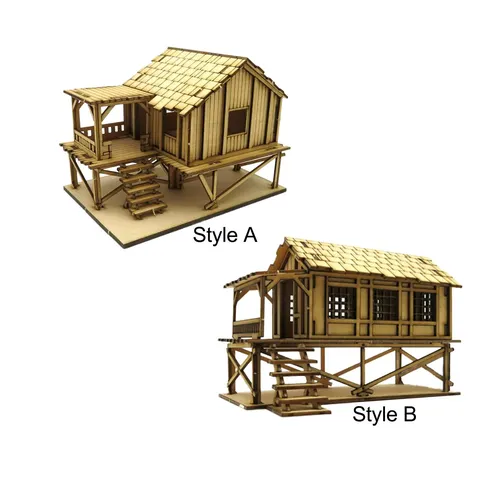 1/72 Holzhütte Hobby Spielzeug Holz 3D Puzzle Haus Architektur szene für Zubehör Modell Eisenbahn