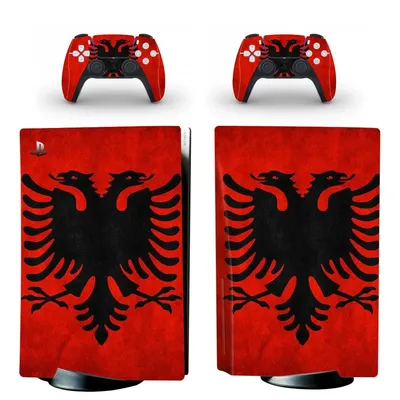 Albanien Nationalflagge PS5 Standard Disc Edition Skin Aufkleber Aufkleber Cover für PlayStation 5 Image
