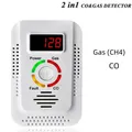 Rilevatore di gas naturale 2 in1 e rilevatore di monossido di carbonio CO, rilevatore di perdite di gas combustibile Monitor per Co, GNL, GPL, metano