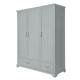 Armoire 3 portes 2 tiroirs gris