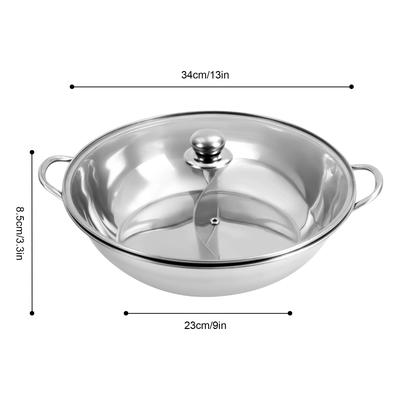 Stainless Steel Hot Pot Shabu Pot with Divider