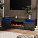 Clihome 36'' Electric Fireplace High Gloss LED Lighting 70'' TV Stand