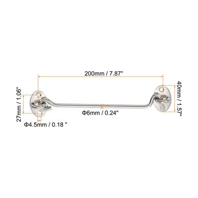 2Pcs Hook Eye Latch, Privacy Hook and Eye Latch Gate Latch Lock