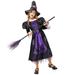 Witch Costume for Kids，Halloween Party Fancy Dress Up Deluxe Set with Hat Skirt for Girls,T