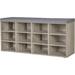 Shoe Storage Bench with Cushion, Cubby Shoe Rack with 12 Cubbies