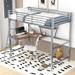 Silver Twin Size Loft Metal and MDF Bed with Desk and Shelf