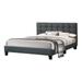 Dex Modern Platform Queen Size Bed, Plush Tufted Upholstery, Charcoal Gray