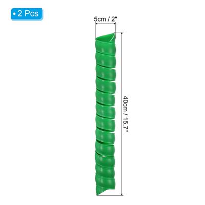 2Pcs Plastic Tree Trunk Protector Spiral Bark Wraps Guard, 15.7"x2" Green