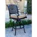 Nassau Patio Swivel Bar Stool with Cushion, Set of 4