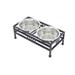 Iconic Pet Elevated Rectangular pet double diner with Stainless Steel Bowls for Dogs