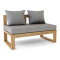 Straight Modular Deep Seating Set Natural Smooth Well Sanded