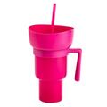 Leesechin Clearance Small Snack Drink Cup With Handle Straw Cup With Handle 2-in-1 Snack Drink Cup With Handle 33ounce Suitable For Cinemas/stadiums/outdoor Yard Swimming Poo Pink
