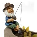 Gnomes Decorations for Yard Fishing Gnome Statue Outdoor Garden Decor Fishing Guy for Waterfalls or Koi Pond Decor Gnome Gifts for Women Mom or Birthdays Gift Ideas