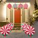 6 Pieces Outdoor Double Sided Lawn Decorations Christmas Large Candy Yard Decorations Plastic Outdoor Yard Stakes Holiday and Christmas Yard Lawn Decorations for Xmas Decor