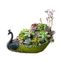 Handmade Resin Peacock Succulent Planter Pot Cactus Planter Flower Pot Container Vintage Decorative Succulent Planter