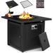 30 Gas Fire Pit Table 50 000 BTU Propane Square Fire Bowl Outdoor Fireplace W/ Anti-fire Mesh CSA Certification Auto-Ignition Lava Rock for Garden/Patio/Courtyard/Balcony