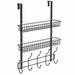 Over The Door Basket Organizer 5 Hooks 2 Basket Storage Rack