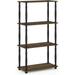 4-Tier Multipurpose Shelf Display Rack Classic Tubes Walnut/Black