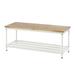 Design Ideas MeshWorks Wood Top 2-Tier Metal Storage Shelving Unit White