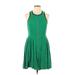 Bailey 44 Casual Dress - Mini Halter Sleeveless: Green Print Dresses - Women's Size Large