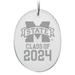 Mississippi State Bulldogs Class of 2024 2.75'' x 3.75'' Glass Oval Ornament