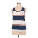 Junk Food Tank Top Blue Color Block Scoop Neck Tops - Women's Size X-Large