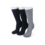 Plus Size Women's 3 Pair Textured Wool Blend Socks by GaaHuu in Black Grey Navy (Size ONESZ)