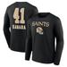 Men's Fanatics Branded Alvin Kamara Black New Orleans Saints Team Wordmark Player Name & Number Long Sleeve T-Shirt