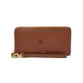 Women's Fossil Brown Wallace Governors Logan RFID Zip-Around Leather Clutch