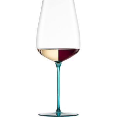 Weinglas EISCH GERMANY "INSPIRE SENSISPLUS, Made in Germany", blau (aqua), H:25,3cm Ø:10,0cm, Kristallglas, Trinkgefäße, Veredelung der farbigen Stiele in Handarbeit, 2-teilig Image