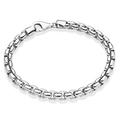 Miabella Solid 925 Sterling Silver Italian 6.5mm Square Rolo Link Round Box Chain Bracelet for Men 7.5, 8, 8.5, 9 Inch Made in Italy (7.5, Sterling-Silver)