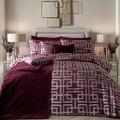 SOIREE - Bardon - Jacquard Duvet Cover Set - Super-King Bed Size in Damson