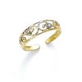 14ct Yellow Gold Diamond Scroll Toe Ring Jewelry Gifts for Women